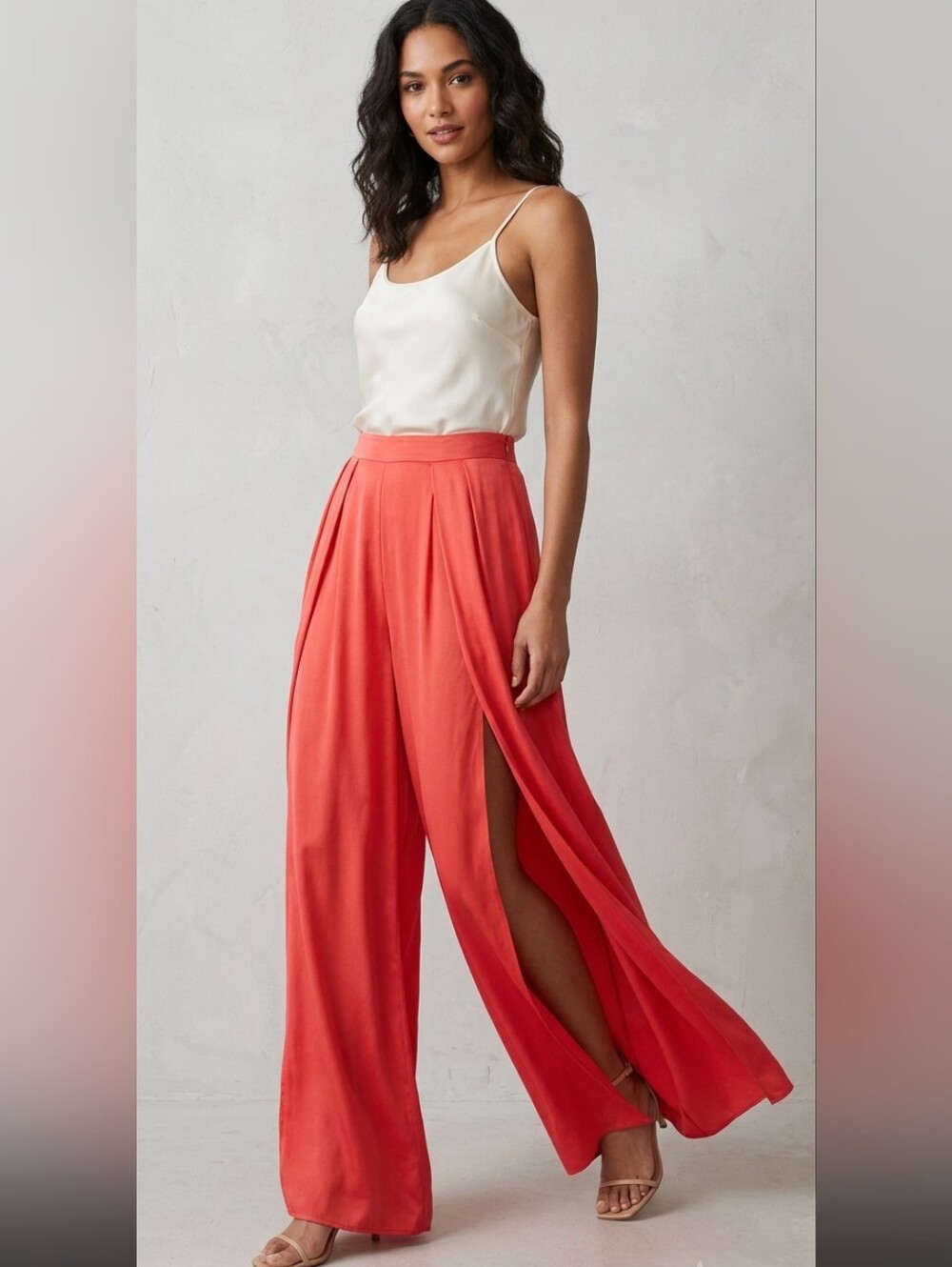 {ASTR the Label} High-Thigh Split Wide-Leg Palazzo Pants - SIZE MEDIUM